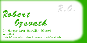 robert ozsvath business card